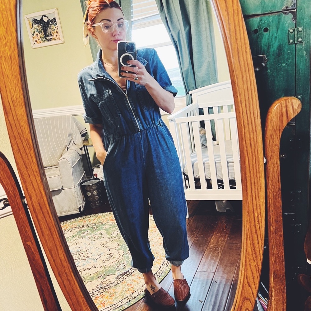 Vintage denim jumpsuit.